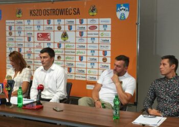 28.07.2016. Konferencja prasowa KSZO Ostrowiec S.A. / Jakub Rożek / Radio Kielce