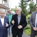 14.07.2016 Starachowice. Konferencja prasowa z udziałem wiceministra Kultury i Dziedzictwa Narodowego Krzysztofa Czabańskiego. Poseł Krzysztof Lipiec, wiceminister Krzysztof Czabański i prezes Radia Kielce Janusz Knap. / Jarosław Kubalski / Radio Kielce