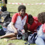 21.07.2016 Pielgrzymi z różnych krajów, zdążający na Światowe Dni Młodzieży w Krakowie spotkali się w Wiślicy. / Jarosław Kubalski / Radio Kielce