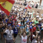 23.07.2016 Kielce. Pielgrzymi podczas przemarszu z Placu NMP na Kolporter Arenę. / Jarosław Kubalski / Radio Kielce