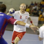 28.07.2016 Kielce. Mecz towarzyski w piłkę ręczna. Reprezentacja Polski - Motor Zaporoże. Karol Bielecki. / Jarosław Kubalski / Radio Kielce
