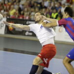 28.07.2016 Kielce. Mecz towarzyski w piłkę ręczna. Reprezentacja Polski - Motor Zaporoże. Michał Jurecki. / Jarosław Kubalski / Radio Kielce