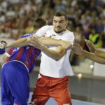 28.07.2016 Kielce. Mecz towarzyski w piłkę ręczna. Reprezentacja Polski - Motor Zaporoże. Michał Jurecki. / Jarosław Kubalski / Radio Kielce