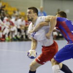 28.07.2016 Kielce. Mecz towarzyski w piłkę ręczna. Reprezentacja Polski - Motor Zaporoże. Michał Jurecki. / Jarosław Kubalski / Radio Kielce