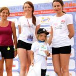 1.7.2016 Kielce. 27 Międzynarodowy Wyścig Kolarski Solidarności i Olimpijczyków. Finał 4 etapu. Dekoracja zwycięzców "mini wyścigu" / Wojciech Habdas / Radio Kielce