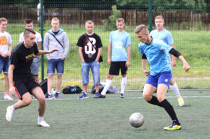 6.7.2016 Kielce. Wakacje z futbolem. Mecz Pogromcy Nadwagi-Harnasie Kielce. / Wojciech Habdas / Radio Kielce