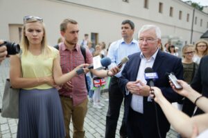 12.07.2016. Konferencja Prawa i Sprawiedliwości na Wzgórzu Zamkowym / Wojciech Habdas / Radio Kielce