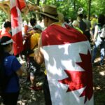 21.07.2016 Pielgrzymi z Kanady wzięli udział w Drodze Krzyżowe z Nowej Słupi na Święty Krzyż / Wojciech Habdas / Radio Kielce