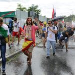 30.07.2016. Pielgrzymi w drodze do Brzegów, gdzie odbędzie się czuwanie z papieżem / Wojciech Habdas / Radio Kielce