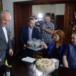 30.8.2016 Kielce. Kończący kadencję rektor Politechniki Świętokrzyskiej Stanisław Adamczak spotkał się z dziennikarzami. / Wojciech Habdas / Radio Kielce