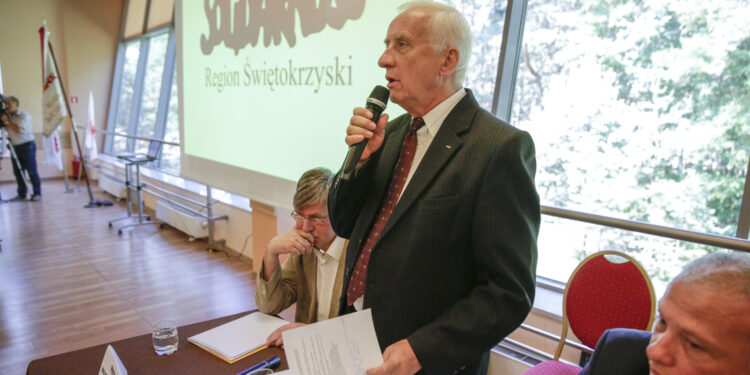 29.06.2016 Cedzyna. XIX Walne Zebranie Delegatów Regionu Świętokrzyskiego NSZZ "Solidarność". Waldemar Bartosz. / Jarosław Kubalski / Radio Kielce