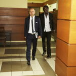 01.08.2016 Kielce. Przedtstawiciele senegalskiego inwestora, który chce nabyć akcje Korony, Peter Kaluba i Ibrahim Iyane Thiam spotkali się z prezydentem Wojciechem lubawskim / Jarosław Kubalski / Radio Kielce