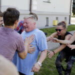 18.08.2016 Kielce. Próba plenerowa aktorów Teatru im. Stefana Żeromskiego do spektaklu Kieł. / Jarosław Kubalski / Radio Kielce