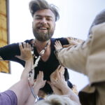 18.08.2016 Kielce. Próba plenerowa aktorów Teatru im. Stefana Żeromskiego do spektaklu Kieł. / Jarosław Kubalski / Radio Kielce