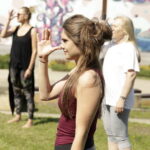 18.08.2016 Kielce. Próba plenerowa aktorów Teatru im. Stefana Żeromskiego do spektaklu Kieł. / Jarosław Kubalski / Radio Kielce