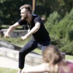 18.08.2016 Kielce. Próba plenerowa aktorów Teatru im. Stefana Żeromskiego do spektaklu Kieł. / Jarosław Kubalski / Radio Kielce