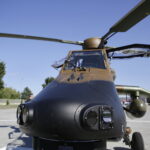 31.08.2016 Kielce. Przygotowania do MSPO. Laduje helikopter Tiger koncernu Airbus Helicopters. / Jarosław Kubalski / Radio Kielce