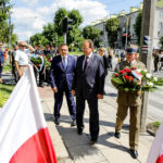 12.8.2016 Kielce. Kadrówka wkroczyła do Kielc. Komendant marszu złoży pierwszy meldunek przedstawicielom samorządu Kielc / Wojciech Habdas / Radio Kielce