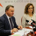 24.08.2016. Konferencja u wojewody świętokrzyskiego Agaty Wojtyszek. Prezes PKP PLK Ireneusz Merchel / Wojciech Habdas / Radio Kielce