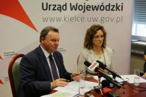 24.08.2016. Konferencja u wojewody świętokrzyskiego. Prezes PKP PLK Ireneusz Merchel / Wojciech Habdas / Radio Kielce