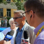 07.09.2016. Protest mieszańców SM Hutnik w Ostrowcu. Program "Interwencja" / Krzysztof Bujnowicz / Radio Kielce