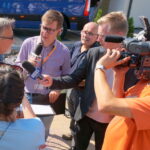 07.09.2016. Protest mieszańców SM Hutnik w Ostrowcu. Program "Interwencja" / Krzysztof Bujnowicz / Radio Kielce