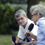 03.09.2016 Kielce. Piknik w ogrodzie Radia Kielce. Prezentacja nowej ramówki oraz podsumowanie akcji "Wakacje z duchami historii". Henryk Gołębiewski i Ryszard Koziej. / Jarosław Kubalski / Radio Kielce