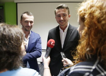 14.09.2016 Kielce. Inauguracja Workshop Fashion Design. Konferencja w KPT. Marcin Paprocki i Mariusz Brzozowski. / Jarosław Kubalski / Radio Kielce