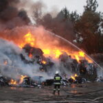 26.09.2016 Wąchock. Pożar przy ulicy Elaboracji. / Tomasz Piwko / Radio Kielce