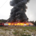 26.09.2016 Wąchock. Pożar przy ulicy Elaboracji. / Tomasz Piwko / Radio Kielce