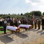 10.09.2016. Pogrzeb żołnierzy wyklętych Józefa Figarskiego ps. "Śmiały" i Czesława Spadło ps. "Mały" w Wąchocku / Wojciech Habdas / Radio Kielce