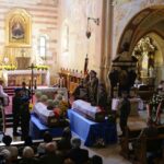 10.09.2016. Pogrzeb żołnierzy wyklętych Józefa Figarskiego ps. "Śmiały" i Czesława Spadło ps. "Mały" w Wąchocku / Wojciech Habdas / Radio Kielce