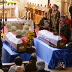 10.09.2016. Pogrzeb żołnierzy wyklętych Józefa Figarskiego ps. "Śmiały" i Czesława Spadło ps. "Mały" w Wąchocku / Wojciech Habdas / Radio Kielce