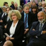 28.09.2016. Uroczystość wręczenia odznak "Za Zasługi Dla Archiwistyki" Kornelii Major i prof. Adamowi Massalskiemu / Wojciech Habdas / Radio Kielce