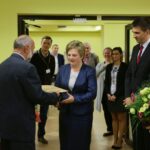 28.09.2016. Uroczystość wręczenia odznak "Za Zasługi Dla Archiwistyki" Kornelii Major i prof. Adamowi Massalskiemu / Wojciech Habdas / Radio Kielce