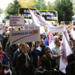 Nauczycielski protest przed Urzędem Wojewódzkim (10 października 2016 r.) / Wojciech Habdas / Radio Kielce