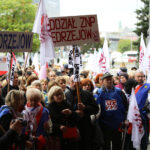 Nauczycielski protest przed Urzędem Wojewódzkim (10 października 2016 r.) / Wojciech Habdas / Radio Kielce