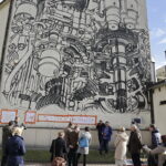 26.10.2016 Kielce. Mural na ścianie biblioteki Politechniki Świętokrzyskiej. / Jarosław Kubalski / Radio Kielce