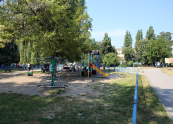 6.8.2015 Kielce. Miejsce do wypoczynku i spotkań, z zielenią, małą architekturą oraz placem zabaw, albo teren przeznaczony do różnego rodzaju aktywności, to najczęstsze propozycje kielczan na zagospodarowanie skweru im. Ireny Sendlerowej. / Wojciech Habdas / Radio Kielce