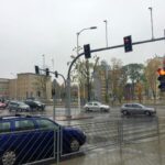 22.10.2016. Sygnalizacja świetlna na skrzyżowaniu ulic Krakowskiej, Ściegiennego, Jana Pawła II oraz Miodowicza w Kielcach / Robert Felczak / Radio Kielce