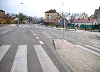 06.11.2014 Skrzyżowanie ulic Krakowskiej, Ściegiennego, Miodowicza i Prostej w czasie budowy / Stanisław Blinstrub / Radio Kielce