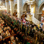 2.10.2016 Kielce. X Hubertus Świętokrzyski. Uroczysta msza święta w Katedrze i przemarsz ulicami Kielc. / Wojciech Habdas / Radio Kielce