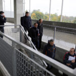 5.10.2016 Kielce. Przedstawiciele UEFA na Kolporter Arenie przeprowadzili kontrolę przed MME / Wojciech Habdas / Radio Kielce