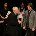 25.11.2016 Kielce. Gala finałowa festiwalu NURT. Srebrny Nurt - nagroda Ministerstwa Kultury i Dziedzictwa Narodowego trafił do Sławomira Witka za film "Cheerleaderki". / Wojciech Habdas / Radio Kielce