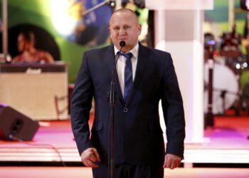 05.02.2016 Kielce. Gala 64 Plebiscytu Sportowego. Najpopularniejszy trener. Miejsce drugie. Grzegorz Nowaczek (Rushh, boks). / Jarosław Kubalski / Radio Kielce