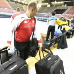 11.11.2016. Trening Vive Tauronu Kielce w hali Sports Centre Jane Sandanski w Skopje / Jarosław Kubalski / Radio Kielce