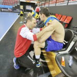 11.11.2016. Trening Vive Tauronu Kielce w hali Sports Centre Jane Sandanski w Skopje / Jarosław Kubalski / Radio Kielce