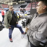 11.11.2016. Trening Vive Tauronu Kielce w hali Sports Centre Jane Sandanski w Skopje / Jarosław Kubalski / Radio Kielce