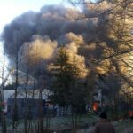 05.12.2016 Tarnawa. Pożar hali produkcyjnej / Ewa Pociejowska - Gawęda / Radio Kielce