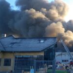 05.12.2016 Tarnawa. Pożar hali produkcyjnej / Ewa Pociejowska - Gawęda / Radio Kielce